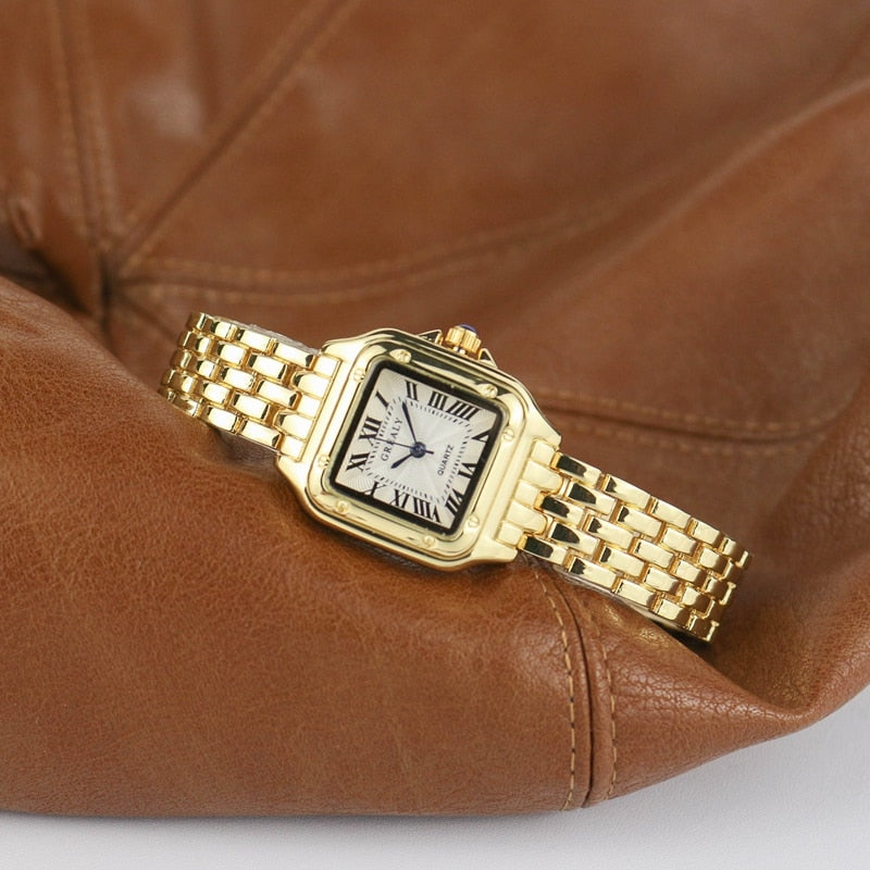 Orologio da Uomo Elegante Quadrato con Bracciale in Acciaio, Movimento al Quarzo, Design Moderno 0