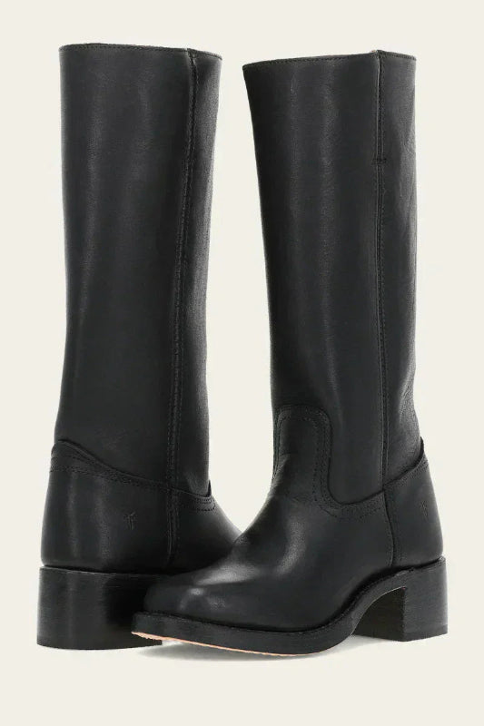 Stivali Alti Donna al Ginocchio in Vera Pelle Nera con Tacco Largo – Design Classico e Comfort Elevato 6