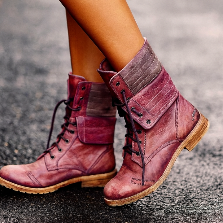 Botas elegantes de piel sintética para mujer - Botas altas de moda otoño invierno