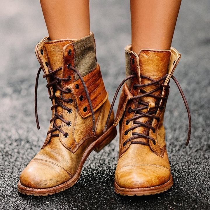 Botas elegantes de piel sintética para mujer - Botas altas de moda otoño invierno