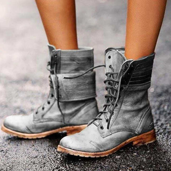 Botas elegantes de piel sintética para mujer - Botas altas de moda otoño invierno