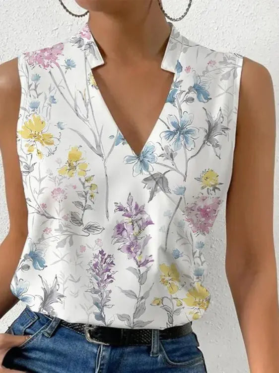 Top de verano para mujer con escote en V para ocasiones de verano