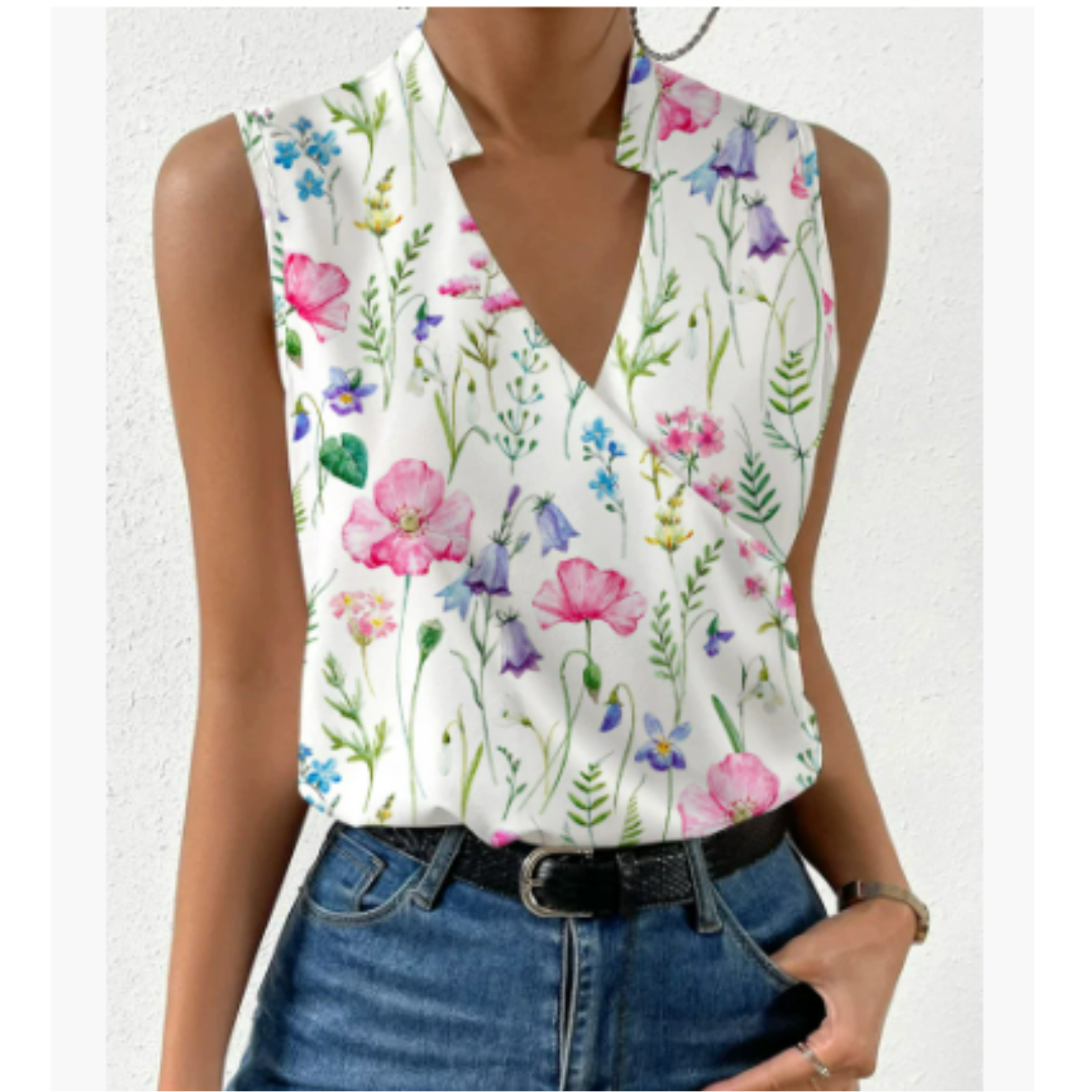 Top de verano para mujer con escote en V para ocasiones de verano