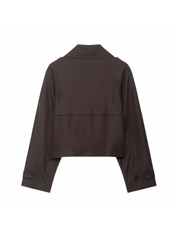 Trench da Donna Doppiopetto con Tasche – Giacca Elegante per Ufficio e Tempo Libero 3
