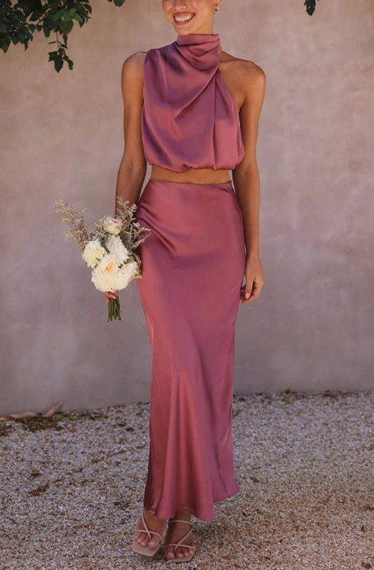 Abito Elegante da Donna con Gonna Maxi - Vestito Cerimonia Donna, Vestiti Eleganti per Eventi Formali