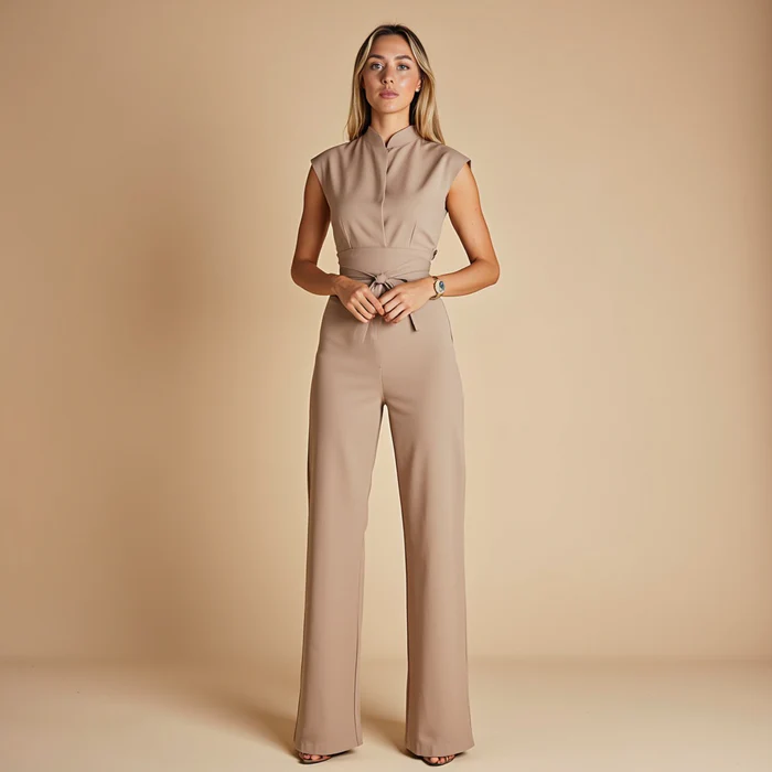 Tuta Elegante Senza Maniche da Donna con Cintura