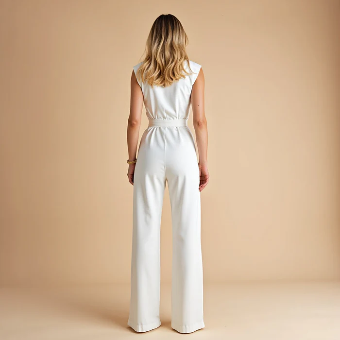Tuta Elegante Senza Maniche da Donna con Cintura