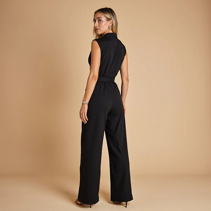 Tuta Elegante Senza Maniche da Donna con Cintura