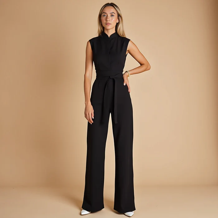 Tuta Elegante Senza Maniche da Donna con Cintura