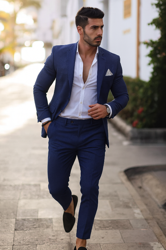 Abito Elegante Slim Fit da Uomo con Blazer e Pantaloni