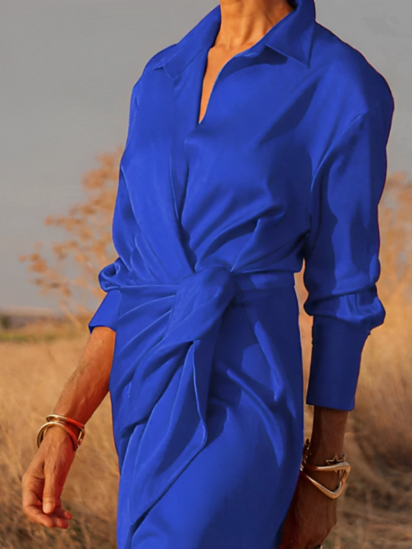 Elegantes Langkleid für Damen mit Schleife für Zeremonien und besondere Anlässe