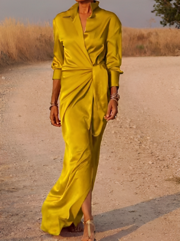 Elegantes Langkleid für Damen mit Schleife für Zeremonien und besondere Anlässe