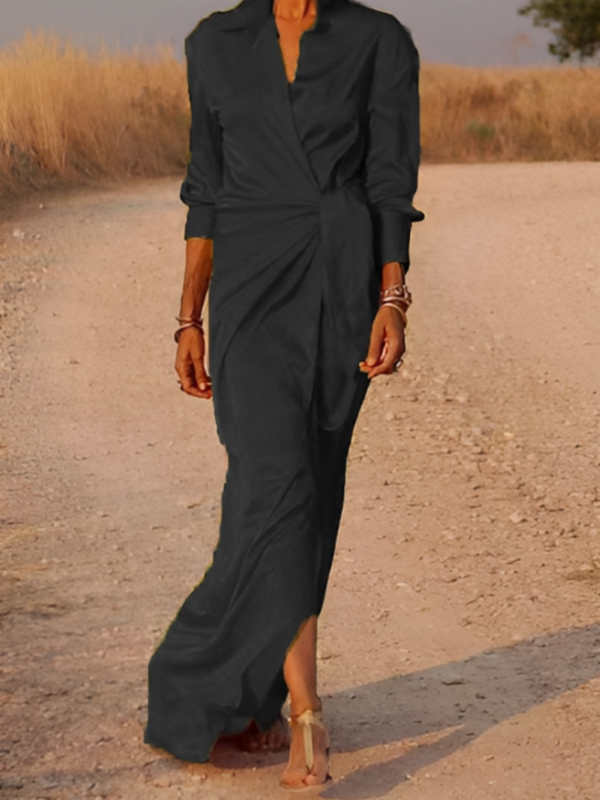 Elegantes Langkleid für Damen mit Schleife für Zeremonien und besondere Anlässe