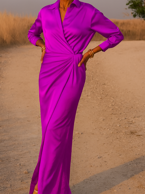Elegantes Langkleid für Damen mit Schleife für Zeremonien und besondere Anlässe