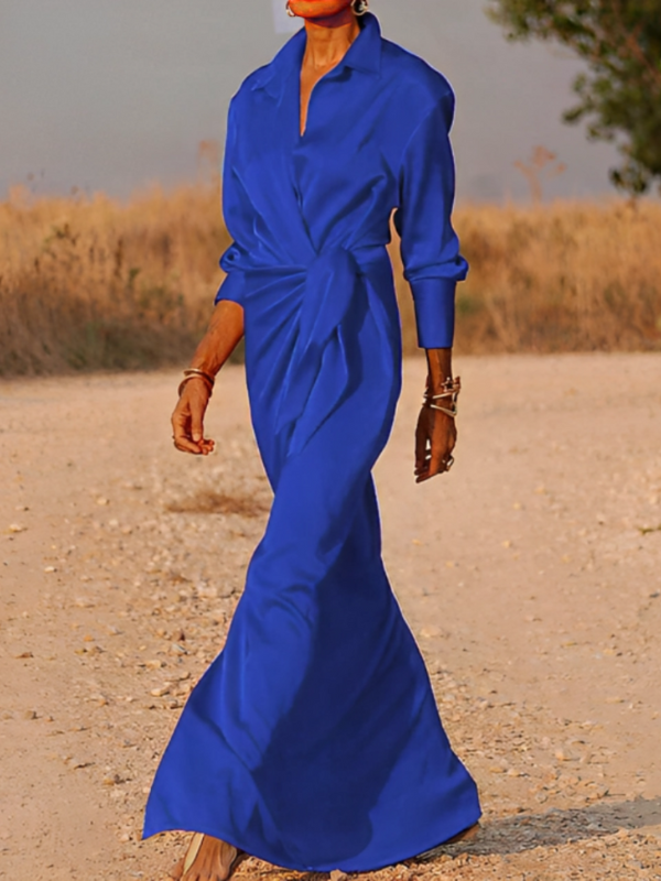 Elegantes Langkleid für Damen mit Schleife für Zeremonien und besondere Anlässe