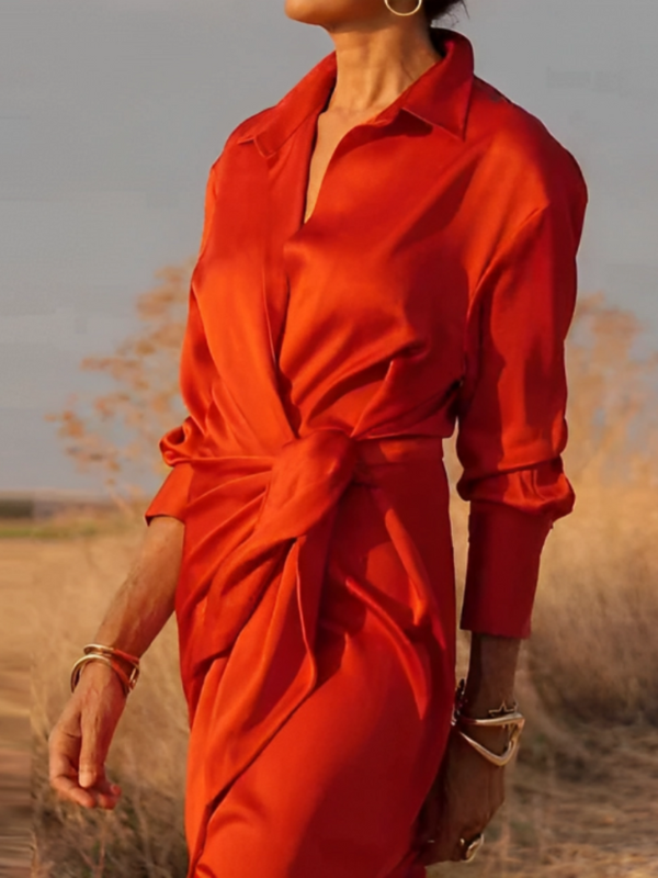 Elegantes Langkleid für Damen mit Schleife für Zeremonien und besondere Anlässe