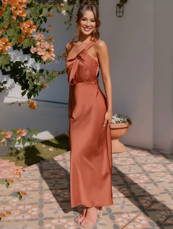 Abito Maxi Donna Elegante con Spalla Scoperta per Cerimonie e Eventi Formali 4