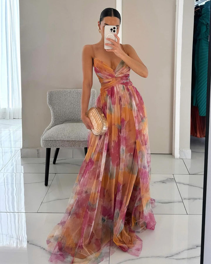 Abito da Donna Maxi Floreale Elegante per Cerimonia e Occasioni Speciali 0