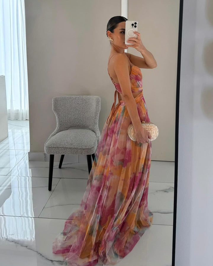 Abito da Donna Maxi Floreale Elegante per Cerimonia e Occasioni Speciali 2