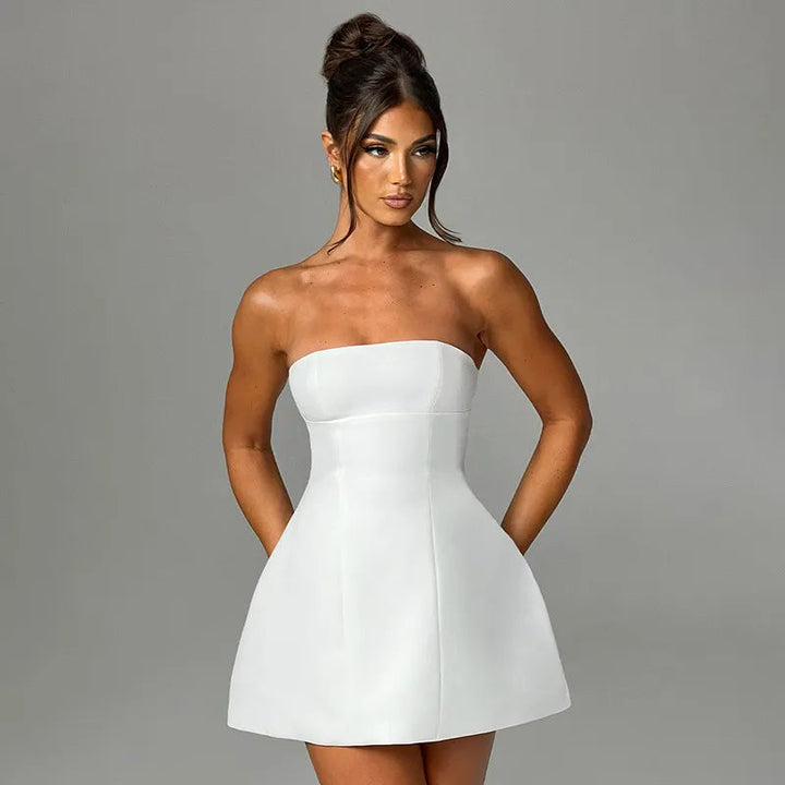 Abito da Donna Mini Bodycon Elegante Senza Spalline per Serate e Occasioni Speciali 1
