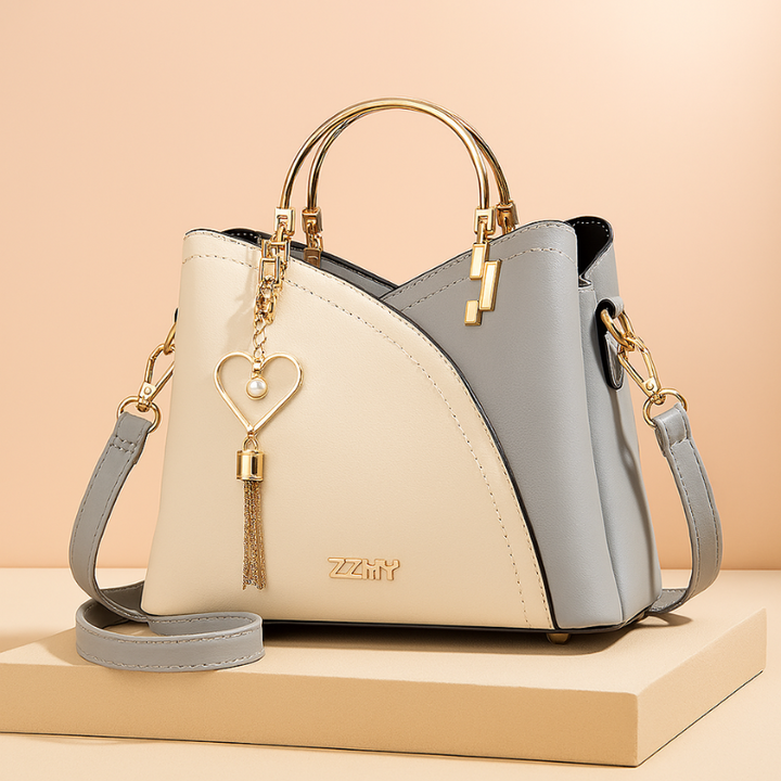 Borsa Moderna da Donna con Manico in Metallo e Ciondolo