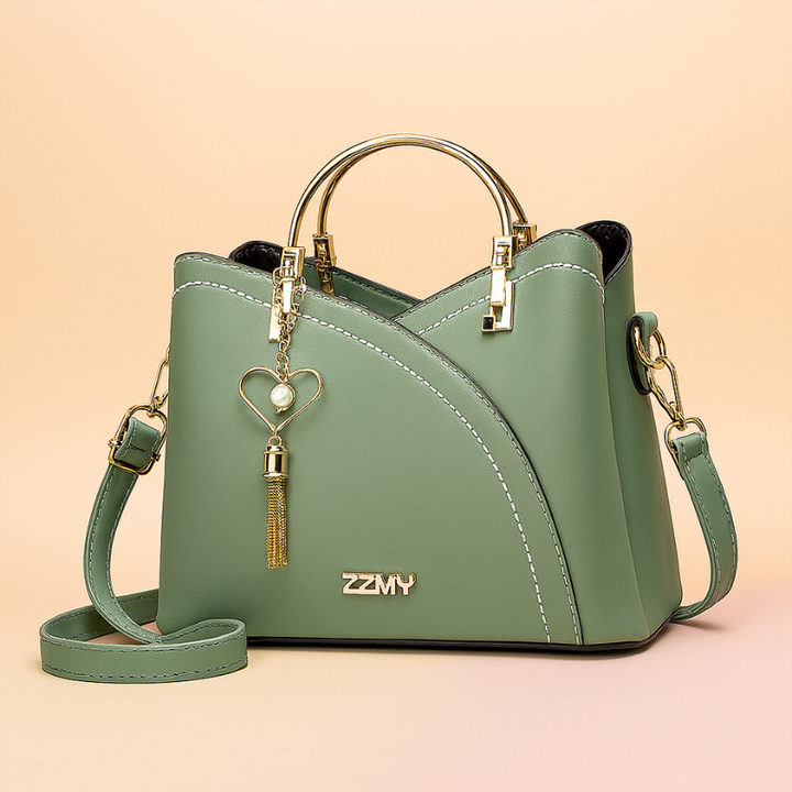 Borsa Moderna da Donna con Manico in Metallo e Ciondolo