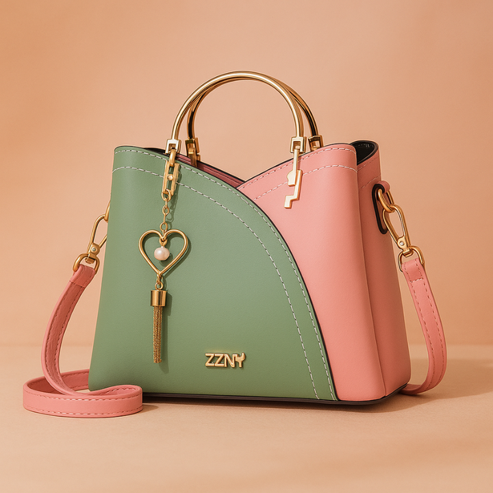 Borsa Moderna da Donna con Manico in Metallo e Ciondolo