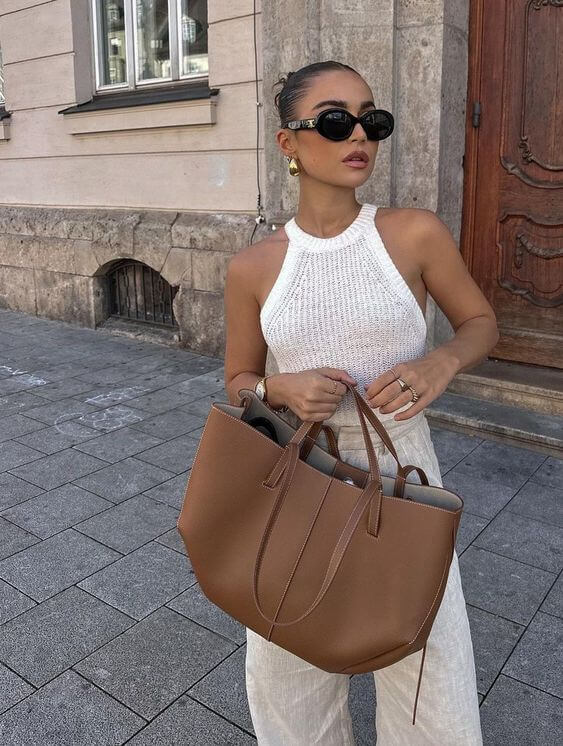 Borsa Tote Donna Grande e Resistente con Manici e Tracolla Staccabile 4