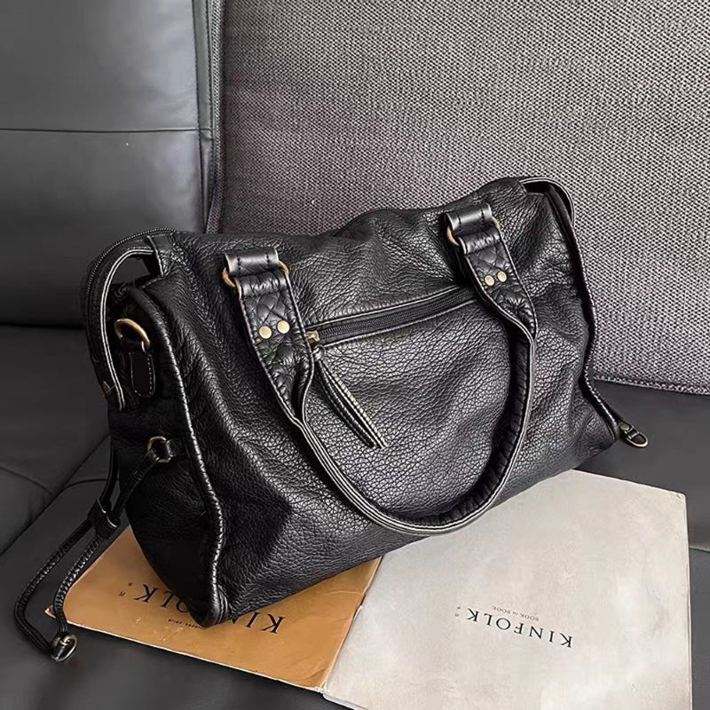 Borsa da Donna Elegante in Pelle Nera con Tracolla e Scomparti Interni 3