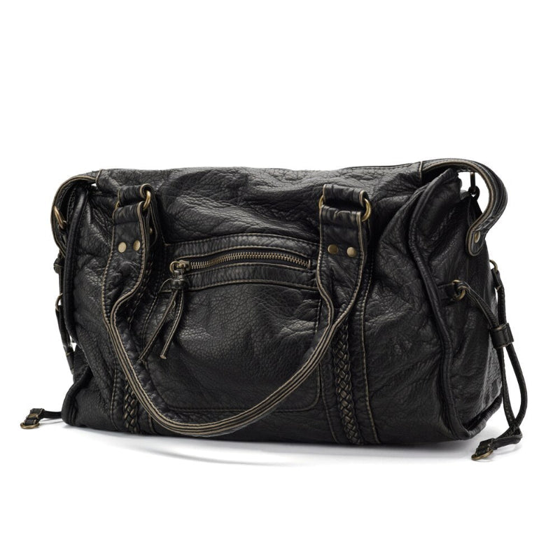 Borsa da Donna Elegante in Pelle Nera con Tracolla e Scomparti Interni 4