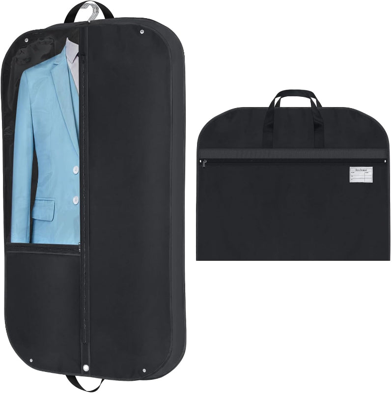 Borsa per Abbigliamento Impermeabile in Tessuto Oxford con Tasche e Maniglie – 61 cm, Nero, Cerniera a Lunghezza Intera 0