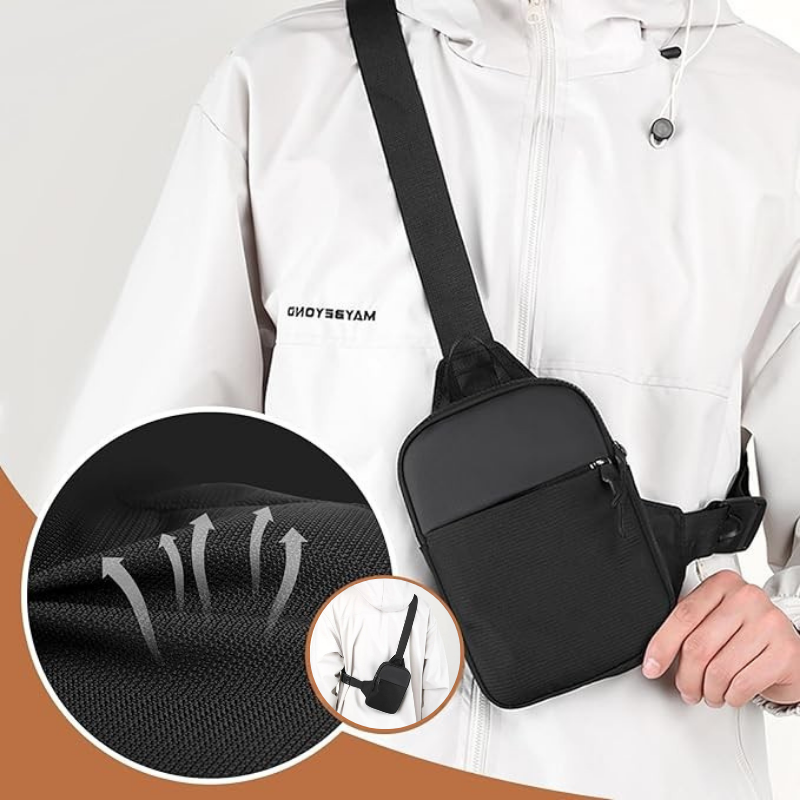 Borsa a Tracolla Impermeabile Uomo per Escursioni e Viaggi con Spallaccio Regolabile