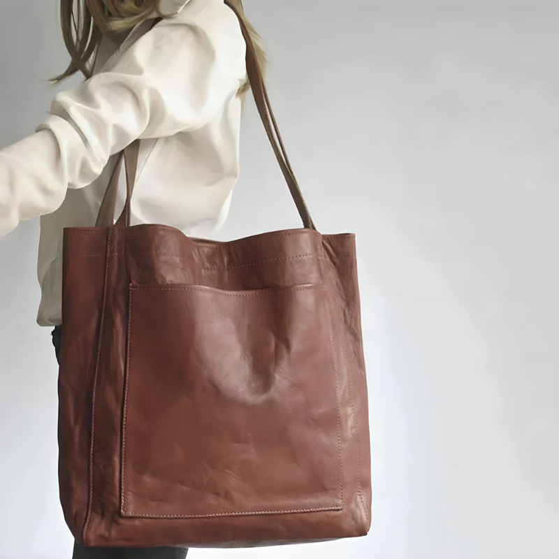Borsa in Pelle Elegante e Spaziosa per Donne - Design Raffinato, Chiusura a Cerniera