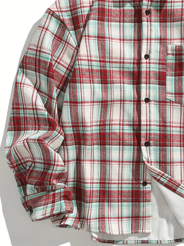Camicia Uomo in Fleece Casual con Colletto Standard e Vestibilità Rilassata