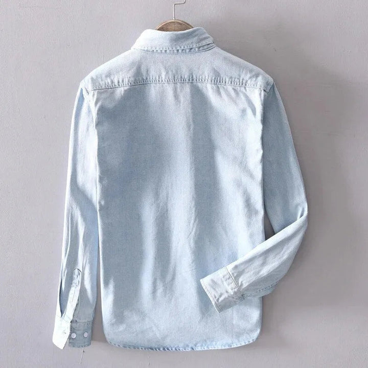 Camicia Jeans Uomo Maniche Lunghe Casual Versatile per Ogni Occasione 1