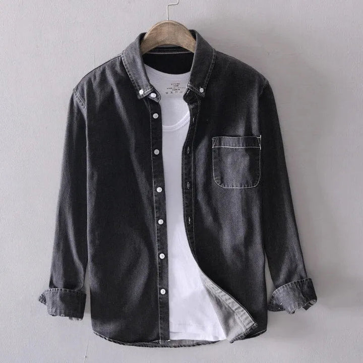 Camicia Jeans Uomo Maniche Lunghe Casual Versatile per Ogni Occasione 3