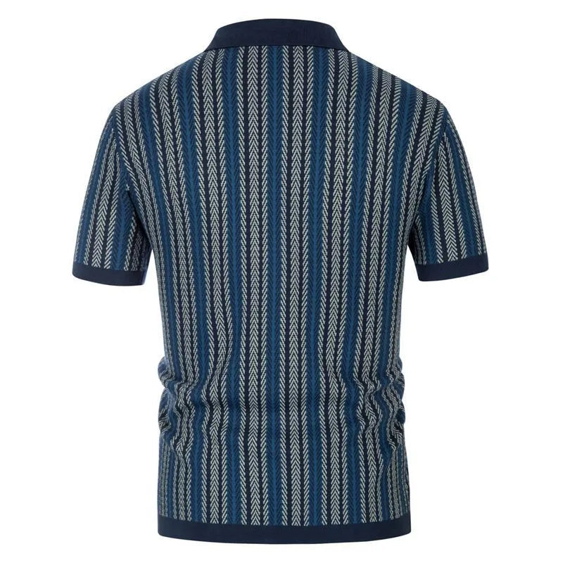 Camicia Polo Slim Fit da Uomo con Colletto Button Down Design a Spina di Pesce 6