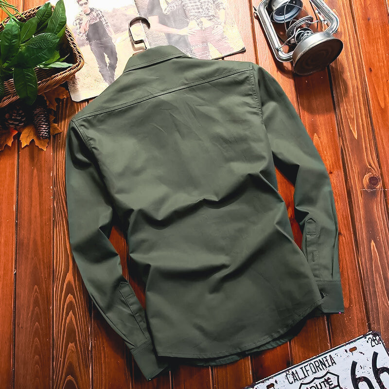 Camicia Uomo Giacca Cargo con Tasche per Uso Quotidiano e Tempo Libero 1