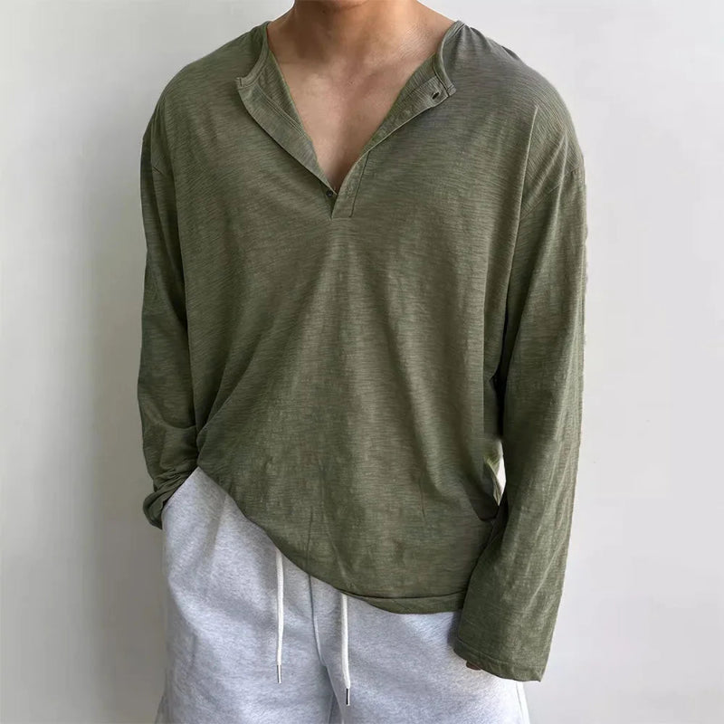 Camicia Uomo in Cotone con Collo Aperto e Taglio Rilassato per Comfort e Stile 4