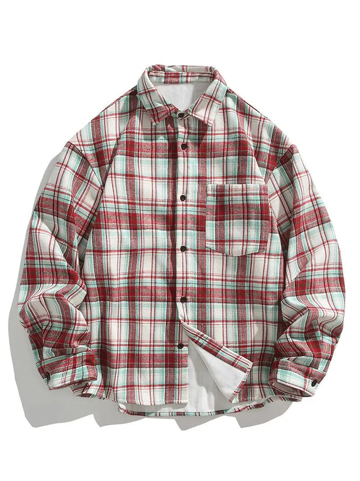 Camicia Uomo in Fleece Casual con Colletto Standard e Vestibilità Rilassata 0