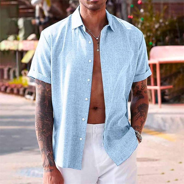 Camicia da Uomo Elegante Button-Up per Stile Estivo Casual e Formale 8