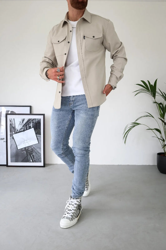 Camicia da Uomo con Bottoni e Tasche Frontali - Stile Casual e Versatile 2