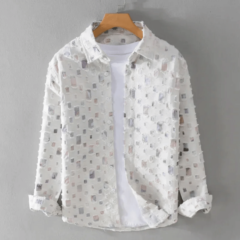 Camicia da Uomo in Denim con Frange, Dal Design Unico e Dallo Stile Casual