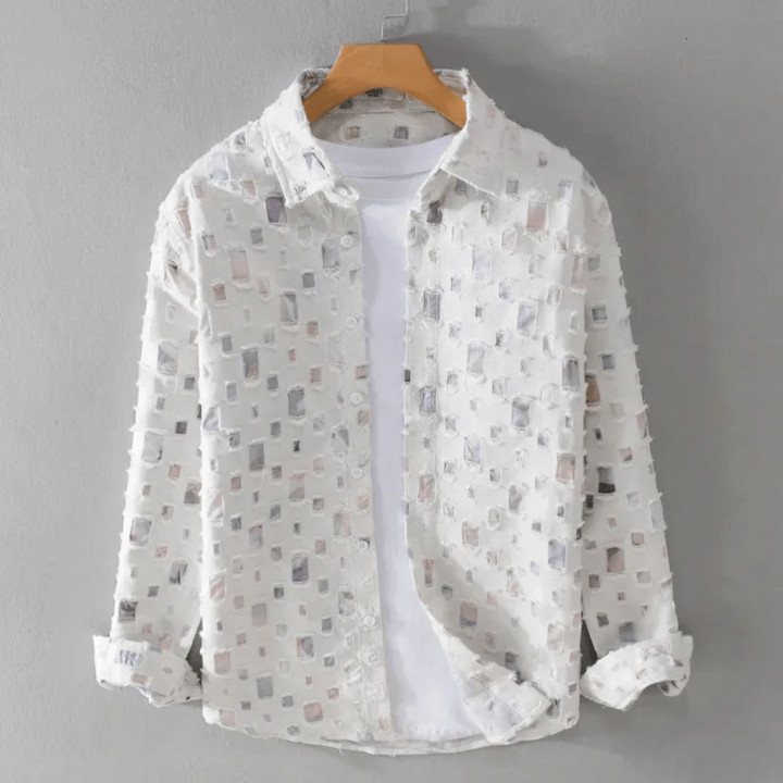 Camicia da Uomo in Denim con Frange, Dal Design Unico e Dallo Stile Casual