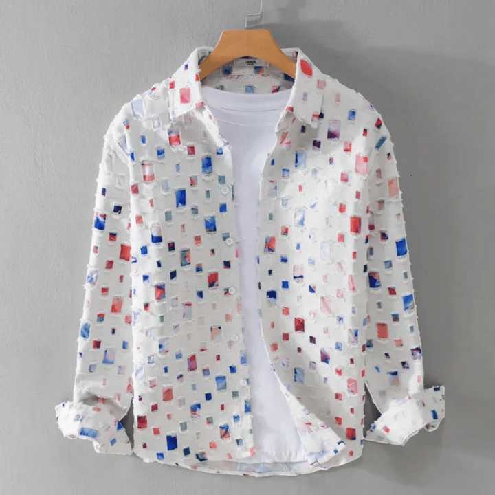 Camicia da Uomo in Denim con Frange, Dal Design Unico e Dallo Stile Casual
