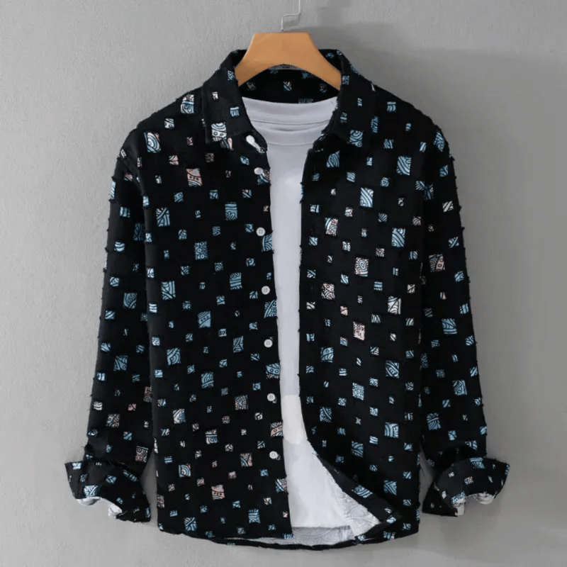 Camicia da Uomo in Denim con Frange, Dal Design Unico e Dallo Stile Casual