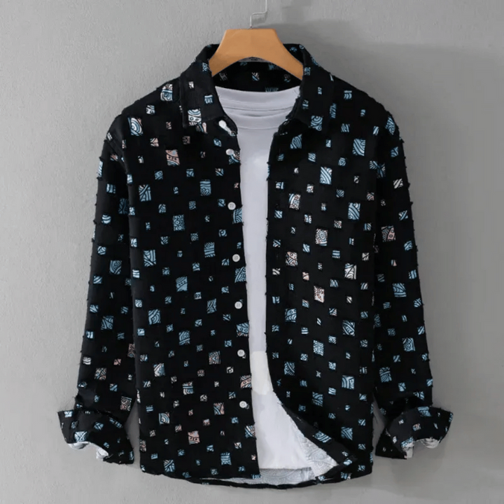 Camicia da Uomo in Denim con Frange, Dal Design Unico e Dallo Stile Casual