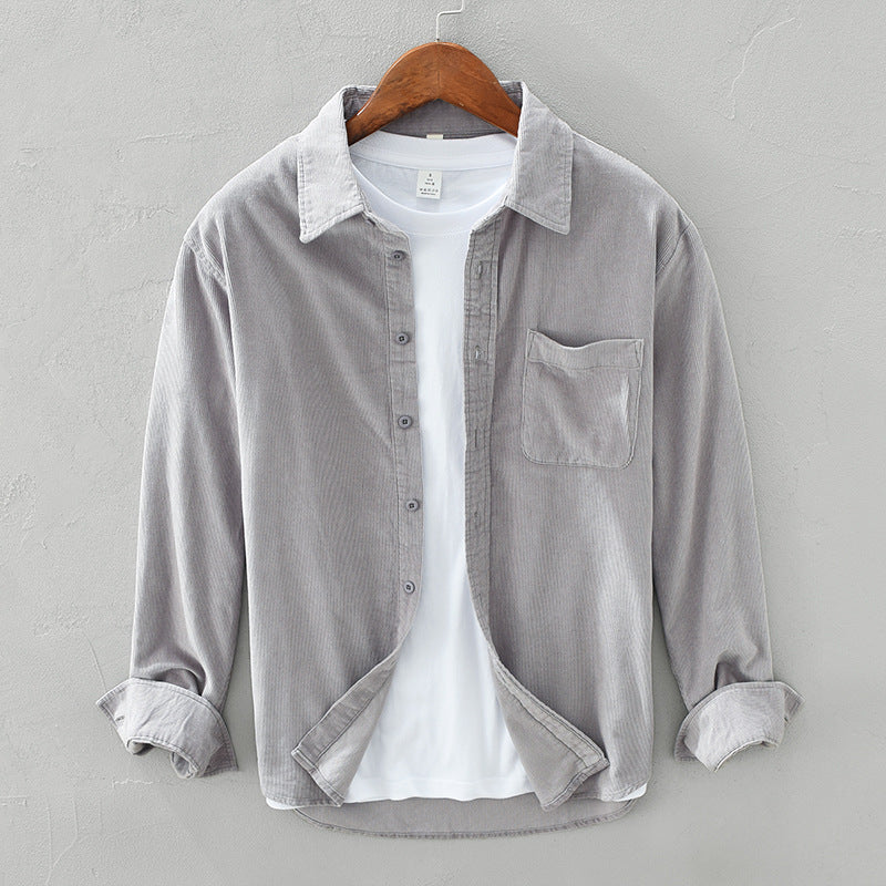 Camicia da Uomo in Velluto Retro Elegante per Ogni Occasione - Camicie Uomo Eleganti 0