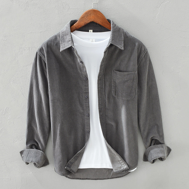 Camicia da Uomo in Velluto Retro Elegante per Ogni Occasione - Camicie Uomo Eleganti 1