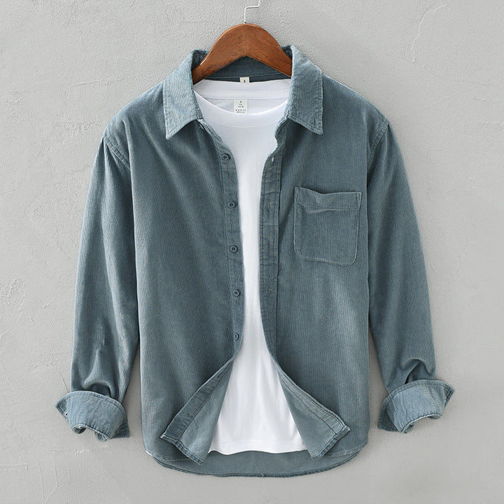 Camicia da Uomo in Velluto Retro Elegante per Ogni Occasione - Camicie Uomo Eleganti 2